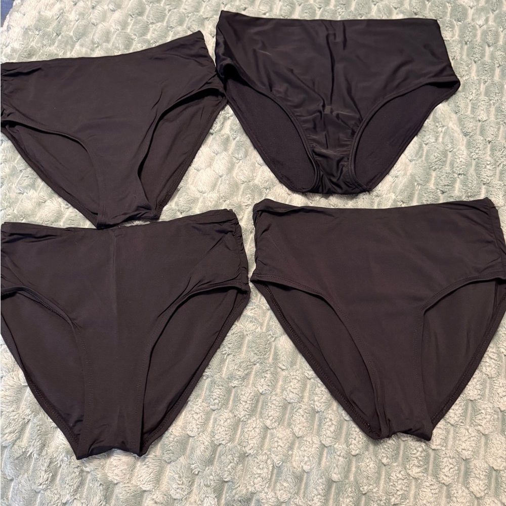 Set of Four Black Bikini Bottoms